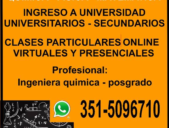 CLASES VIRTUALES ONLINE. CORDOBA. INGRESOS. 