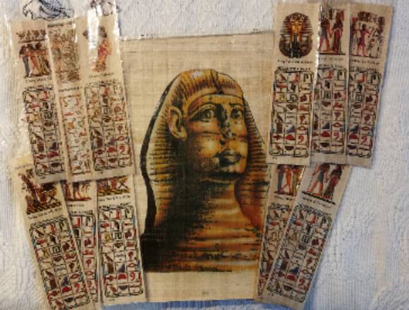 PAPIRO de Egipto con la ESFINGE+10 separadores