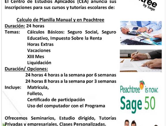 CURSOS DE CONTABILIDAD / PEACHTREE / PLANILLA