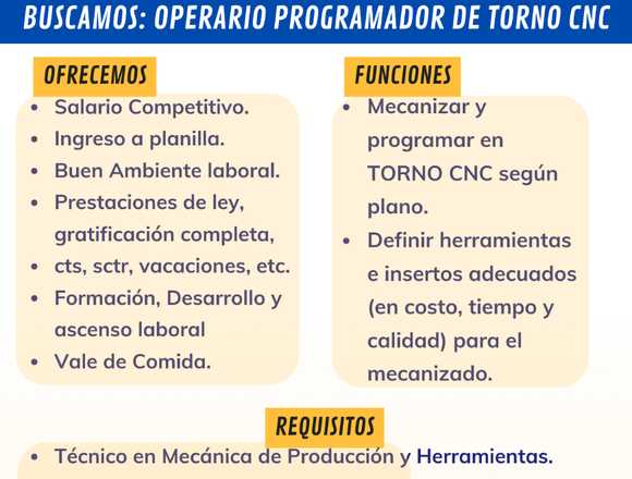 Operador y programador de Torno CNC