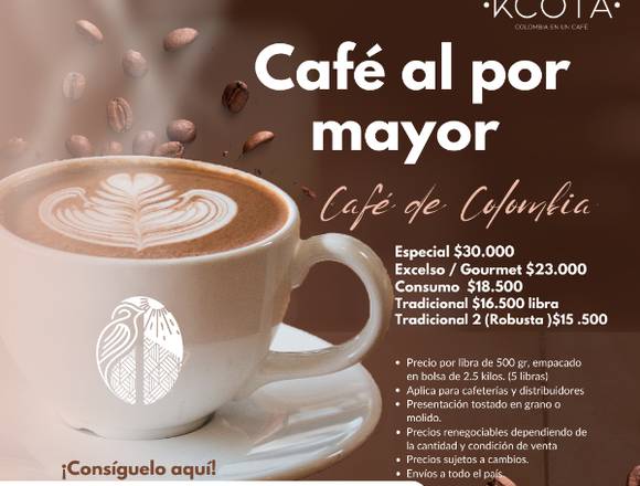 Café al por mayor, café de origen colombiano