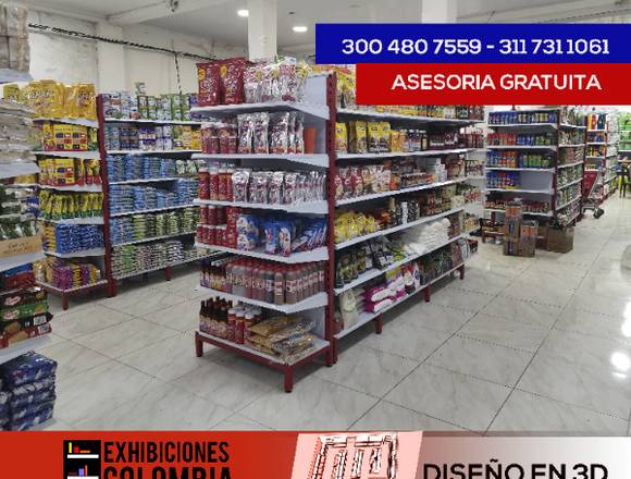 Exhibición central en supermercado