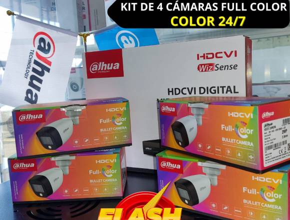 KITS DE 4 CÁMARAS FULL COLOR 24 7 🔴