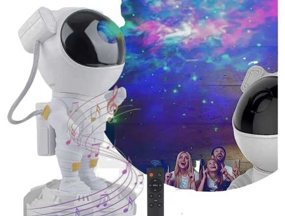 Lampara Proyector Astronauta Parlantes Bluetooth