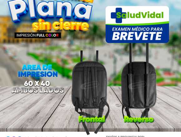 PLANA MOCHILA PUBLICITARIA ECONOMICA