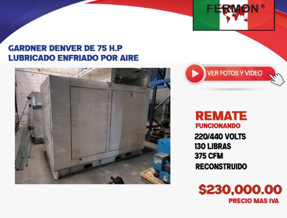 GARDNER DENVER DE 75HP LUBRI. ENFRIADO POR AIRE 