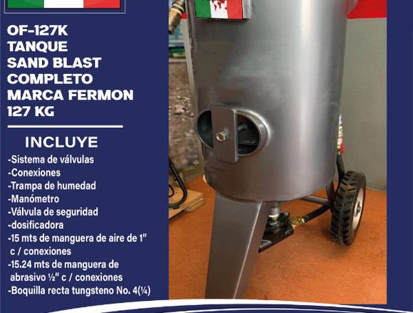 TANQUE DE SAND BLAST COMPLETO MARCA FERMON 127KG