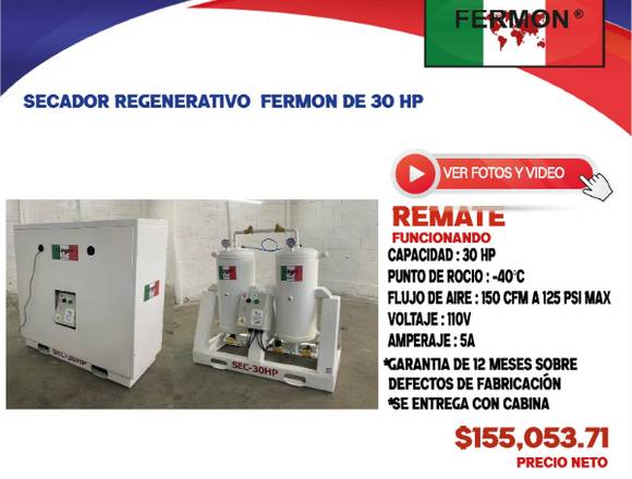 SECADOR RE-GENERATIVO FERMON 30HP 