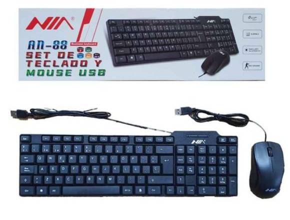 COMBO TECLADO Y MOUSE USB NIA AN-88