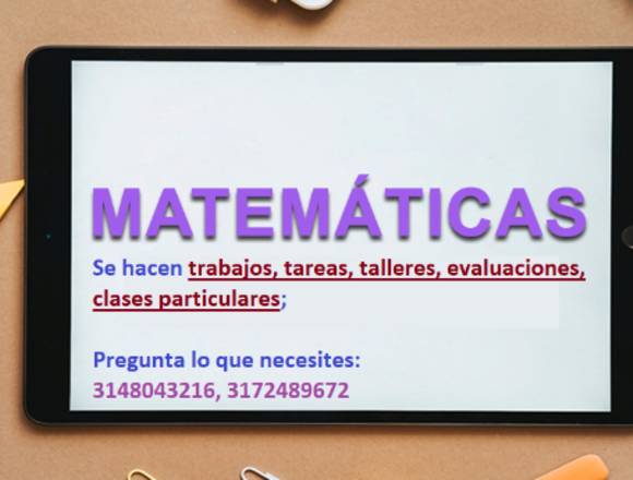 TALLERES,CLASES PARTICULARES de MATEMÁTICAS