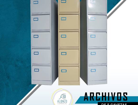 Archivos metalicos de 5 gavetas 