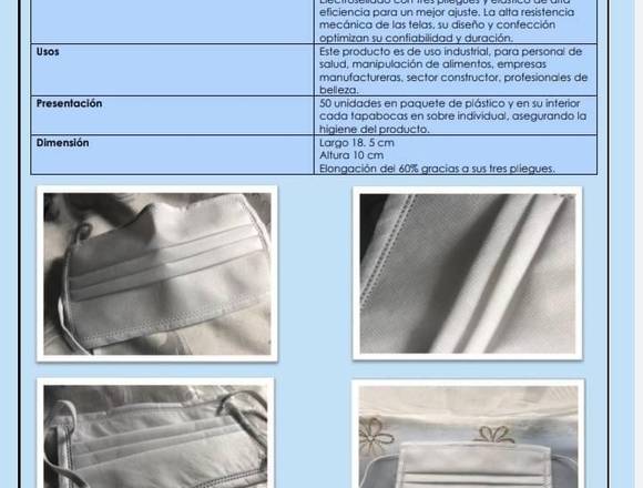 Tapabocas 3 capas termosellado con ajuste nasal