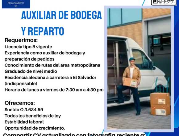 Auxiliar de bodega y reparto