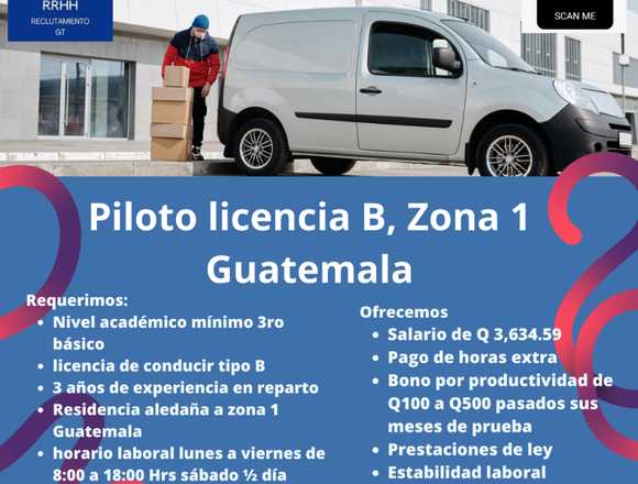 Piloto licencia B zona 1