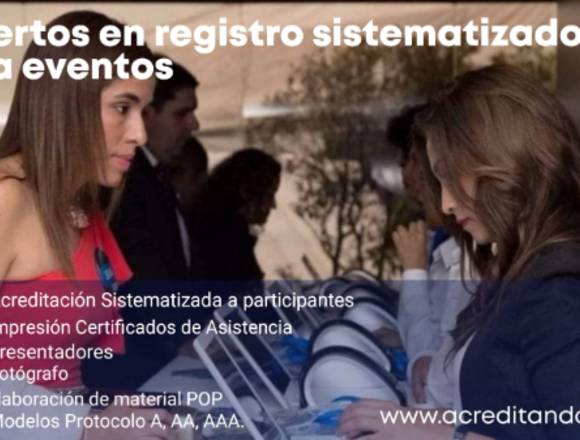 Acreditación, Registro Sistematizado para eventos 