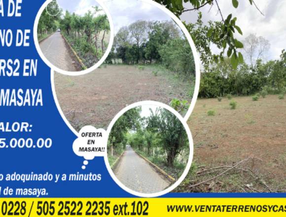 GANGA* VENTA DE TERRENO CENTRICO EN NINDIRI, MASAY