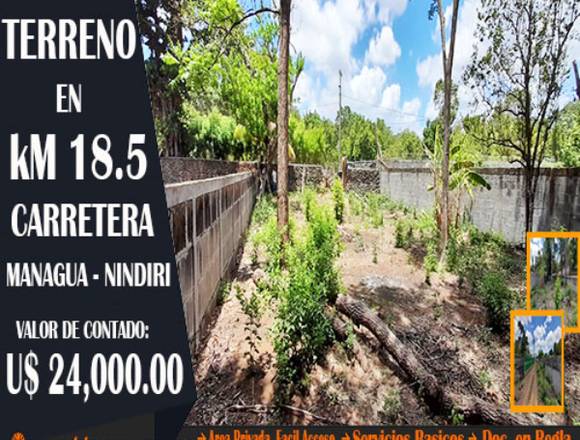 SE VENDE TERRENO EN KM 18 CARRETERA MASAYA