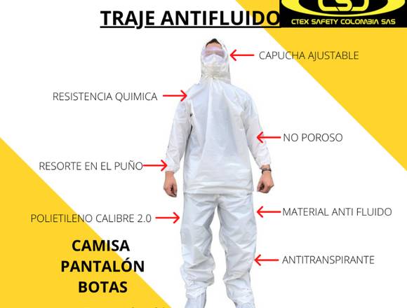 Traje plástico antifluido