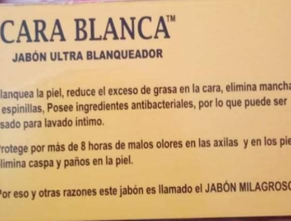 Jabon Ultra Blanqueador Cara Blanca