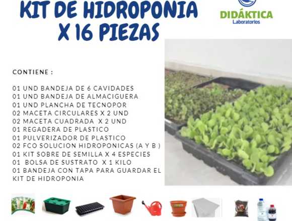 KIT DE HIDROPONÍA X 16 PIEZAS