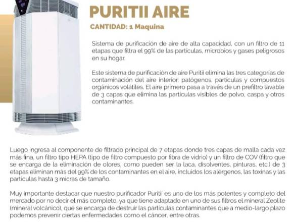 PURIFICADOR DE AIRE PURITII 2.0