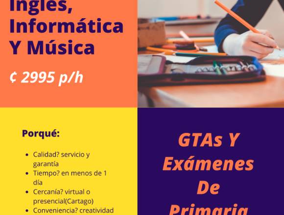 Tutoría de inglés, informática y música 