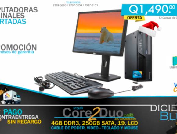 Oferta de computadora completa hp core 2 duo.