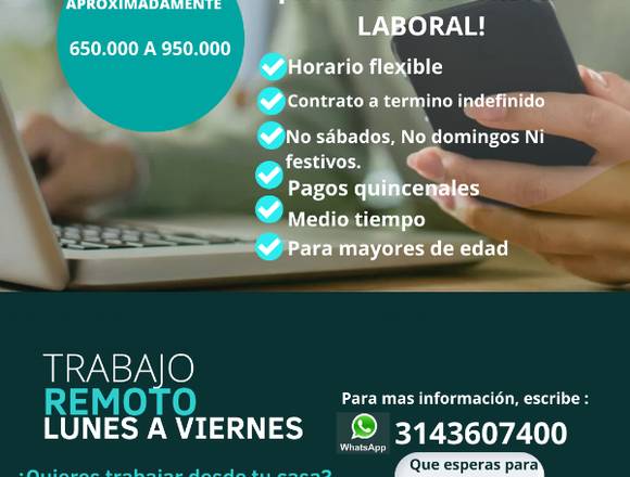 GRANCONVOCATORIA TRABAJO REMOTO O PRESEN. BOGOTA