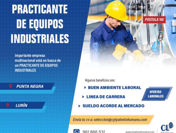 30 PRACTICANTE DE EQUIPOS INDUSTRIALES – LURÍN