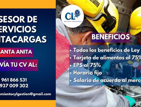 ASESOR DE SERVICIOS MONTACARGA-SANTA ANITA