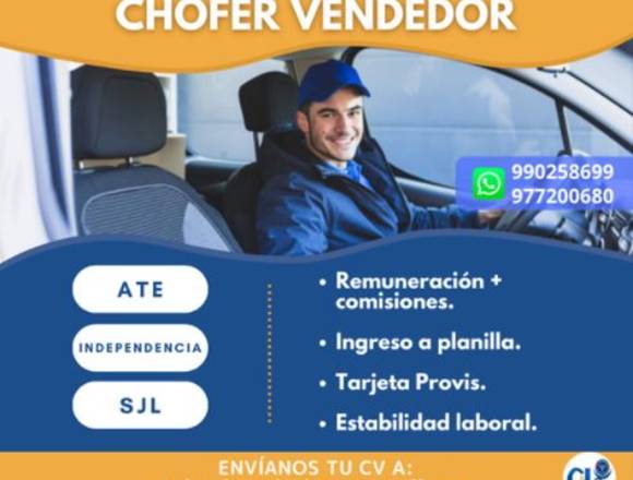 Chofer vendedor, ATE,  INDEPENDENCIA Y SJL