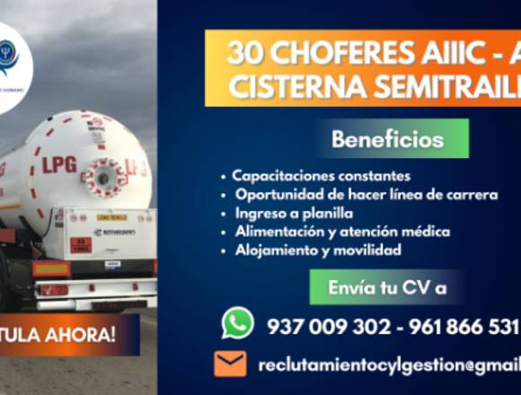 Chofer A3C O A4 - Traslado de Combustible - Huaraz