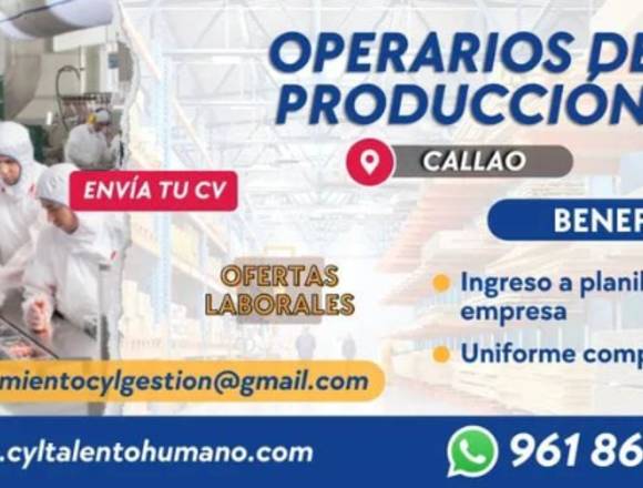  60 OPERARIOS DE PRODUCCIÓN (CALLAO/LIMA)