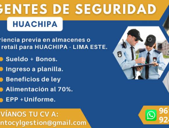 Agente de Seguridad - Planilla - Ate/Huachipa