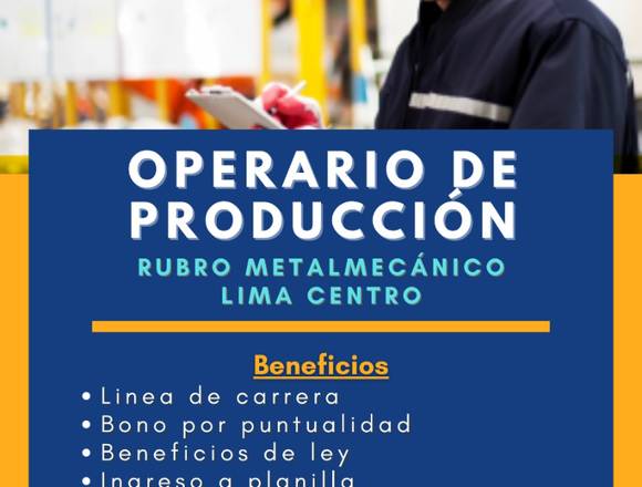 OPERARIO DE PRODUCCIÓN-CERCADO DE LIMA