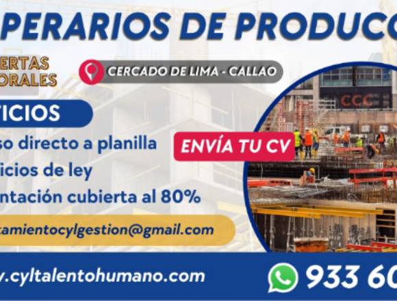 30 Operarios de Producción Callao