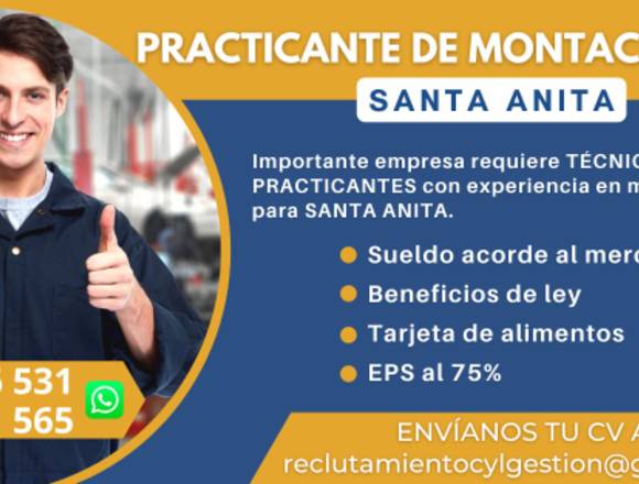 Practicante de Montacarga/Brevete A1 - Sta. Anita