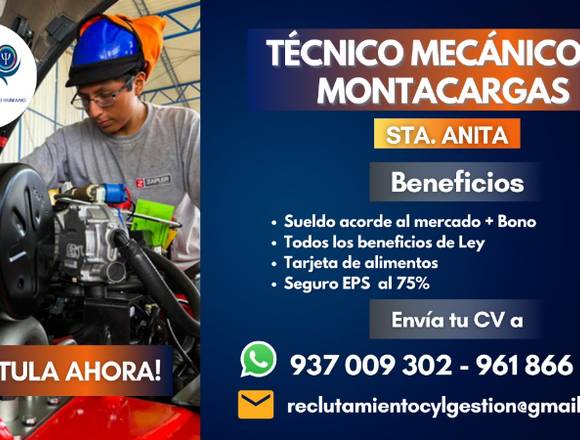 Técnico mecánico de Montacarga-Sta Anita