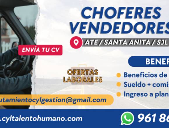 50 CHOFER DE VENTAS ATE /STA ANITA