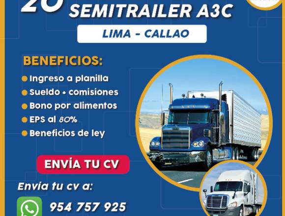 CHOFER AIIIC SEMITRAILER CAJA FULLER-LIMA Y CALLAO