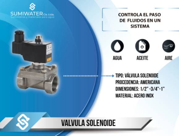 VÁLVULA SOLENOIDE EN ACERO INOXIDABLE DE 1/2 A 2 P