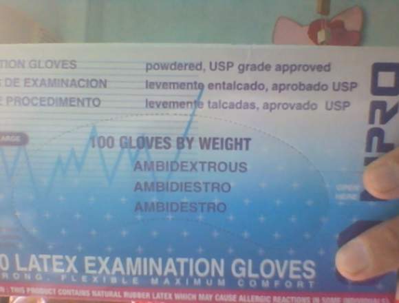 CAJA DE GUANTES DE LATEX 100 UNIDADES