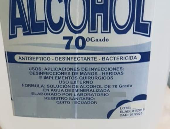 GALÓN DE ALCOHOL 70 GRADOS
