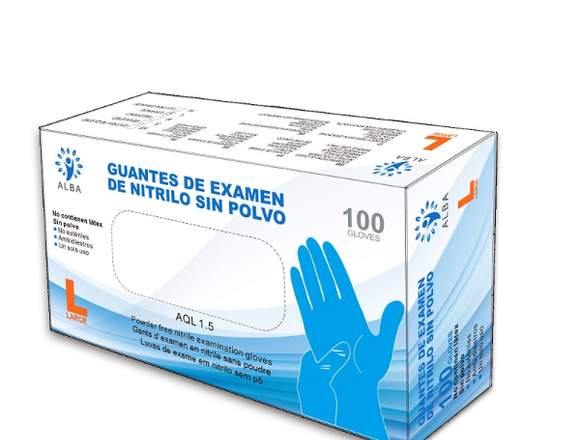 Guantes de nitrilo L M S Colores (caja)