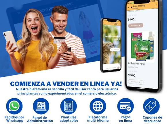 Tienda Virtual para 30 productos fácil de usar