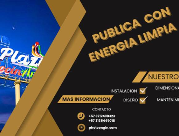 Sistema solar para avisos de publicidad