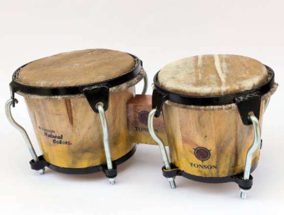 Bongo Tonson Clásico Amarillo + Estuche + Llave.