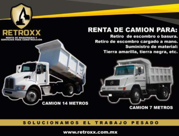 RENTA DE CAMION PARA RETIRO SUMINISTRO DE MATERIAL