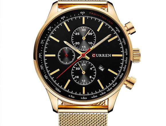 Reloj CURREN Correa de Color Dorado Estilo Clásico