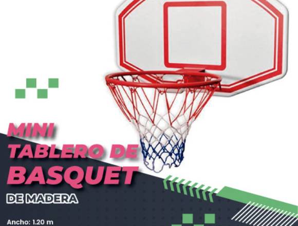 MINI TABLERO DE BASQUET DE MADERA DE CASA